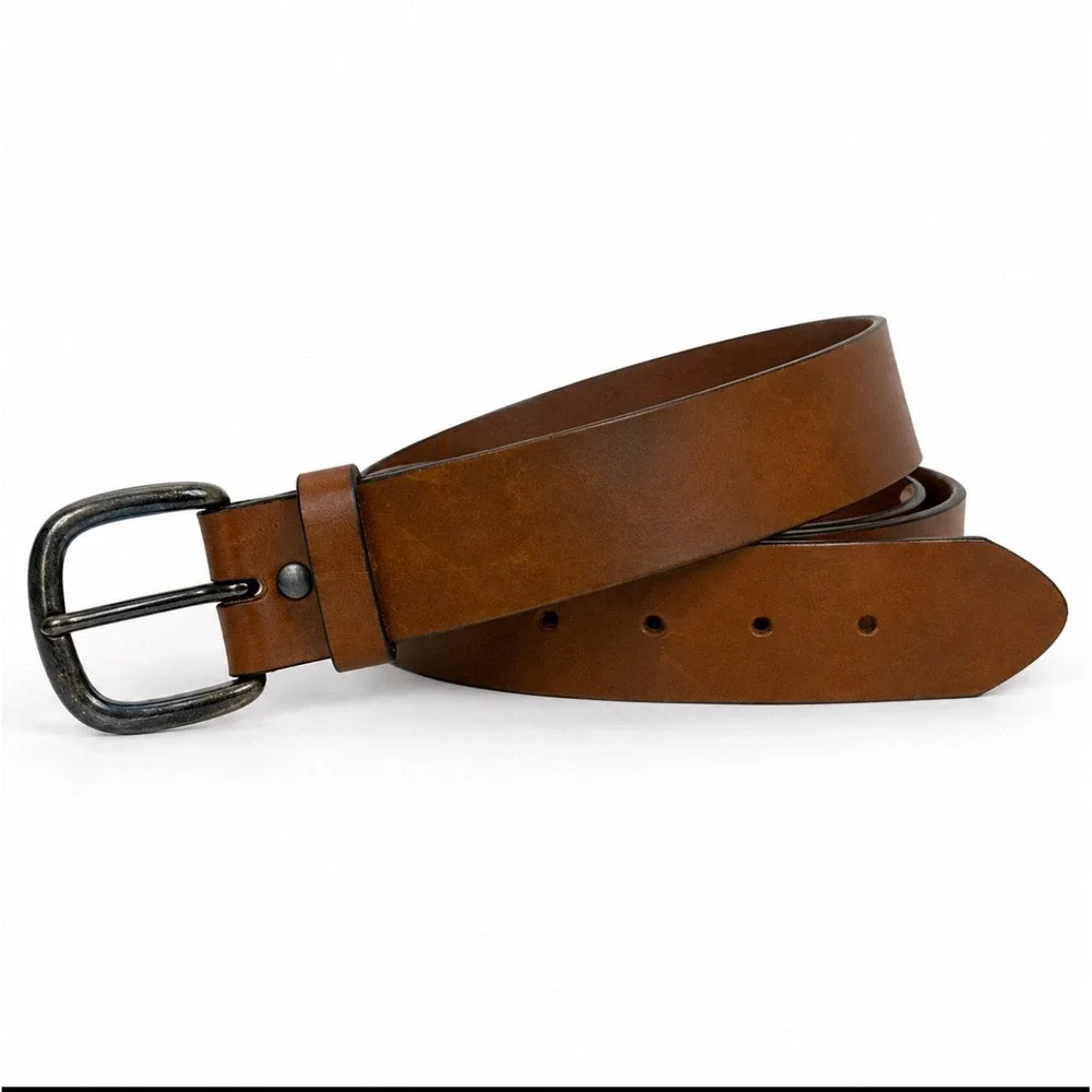 Justin Leather Belt Mens 36 Brown Top Grain Made in USA Western Workwear Rugged